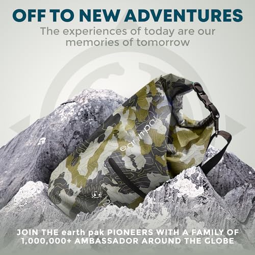 Earth Pak Waterproof Dry Bag with Zippered Pocket - Waterproof Dry Bag Backpack Keeps Gear Dry - color: Camo, size: 30L