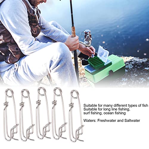 Longline Fishing Snap Clips, Stainless Steel Longline Branch Hanger Snap Swivels fl-Oat Line Tuna Clip Fishing Accessories, Downrigger Release Clip, 5Pcs Tuna Clips for Floats Tuna Fishing Line Fis