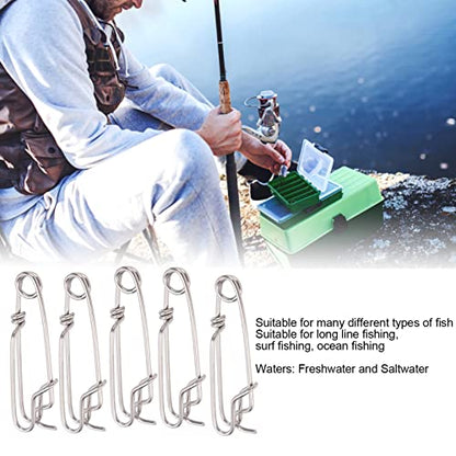 Longline Fishing Snap Clips, Stainless Steel Longline Branch Hanger Snap Swivels fl-Oat Line Tuna Clip Fishing Accessories, Downrigger Release Clip, 5Pcs Tuna Clips for Floats Tuna Fishing Line Fis