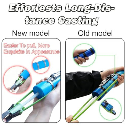 Upgraded Portable Fishing Catapult Rod with Reel, Durable & Lightweight Telescopic Lure & Bait Launcher for Saltwater & Freshwater, - size: XKTSYG-JSYL