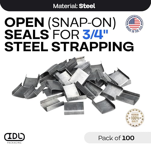 IDL Packaging - ST-O-34-M 3/4" Open (Snap-On) Seals for Steel Strapping, Pack of 100 - color: Pack of 100, size: 3/4" Open (Snap-On)