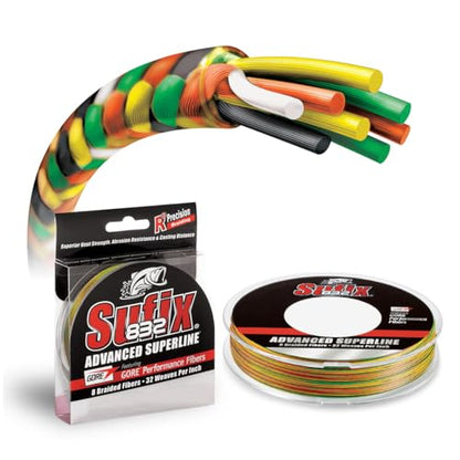 Sufix 832 Advanced Superline Braid - 150 yards - color: Fire Tiger, size: 150 Yd. Spool