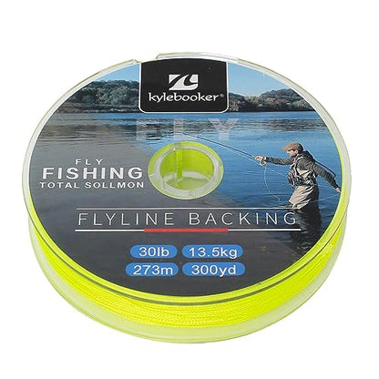 Kylebooker Fly Fishing Dacron Braided Backing Line Abrasion Resistant Trout Fly Line 20lb/30lb - color: Fluo Yellow, size: 30LB 91m/100yds