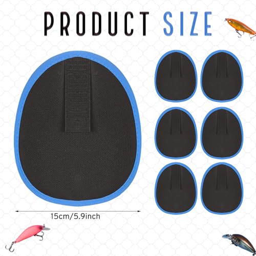 Tioncy 6 Pack Fishing Lure Covers 6 Inch Bait Gloves Lure Wrap Fishing Hook Cover Easily See Bait Storage Protector Guard to Keep Fishermen Safe for Rod - color: Blue