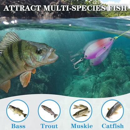 Fishing Spoons Lures Kit, 30pcs Metal Spoon Fishing Lures Assortment Spinner Baits Trout Lures Casting Trolling Spoons with Treble Hooks for Bass Pike Walleye Saltwater Freshwater