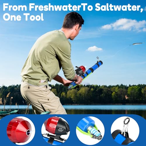 Fishing Catapult Rod - Slingshot Fishing Reel & Colitt Fishing Pole，Long-Distance Catapult Casting for Saltwater & Fly Fishing，Ideal Fishing Gifts for Men, Saltwater Fishing Gear