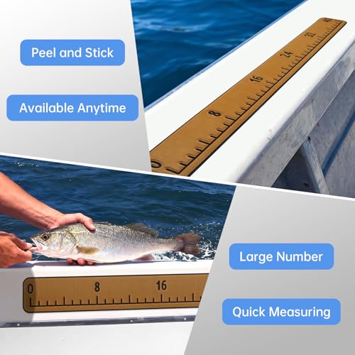 Fish Ruler with 3M Adhesive - 40in EVA Foam Fish Measuring Ruler for Fishing Boat Marine Accessories, Waterproof Non Slip Fish Measuring Tape, Fish Measurement Sticker Tool for Boat Kayak - color: Brown