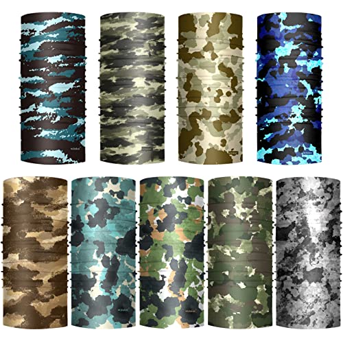 VCZUIUC Neck Gaiter Face Cover Mask Balaclava for Men and Women - color: 9pcs Camo-4, size: One Size
