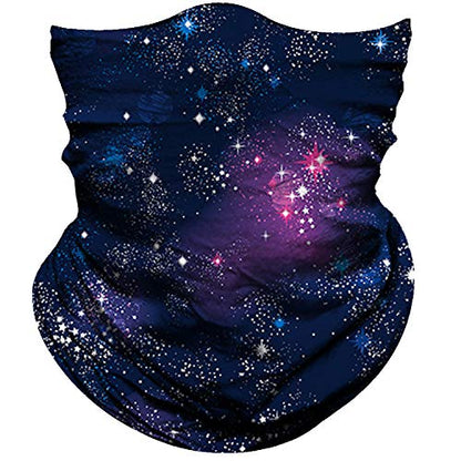 Obacle Seamless Face Mask Rave Bandana Men Women for Dust Sun Wind Protection - color: Starry Sky Purple Pink