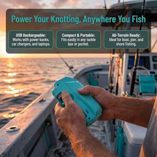 Automatic Fishing Knot Tying Tool，fg Knot Tying Tool，Fly Fishing Knot Tying Tools，Easy Cast Knot Tier for Tying Fishing Knots on Fishing Lines, Hooks and Lures, Angler Essential - color: USB Version - Blue