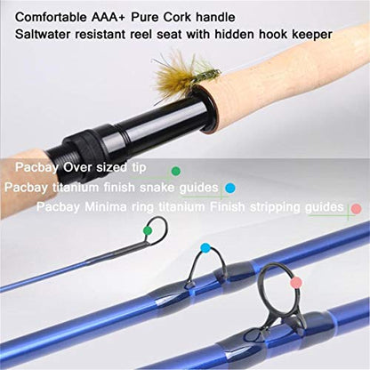 M MAXIMUMCATCH Maxcatch Predator Big Game and Saltwater Fly Fishing Rod: 7'11''/9'/9'2''/10', 4-Piece, 8/9/10/11/12 Weight - size: 9' 8wt 4 pieces, style: Predator Fly Rod