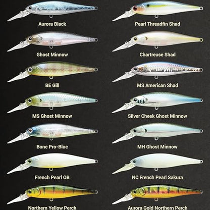 LUCKY CRAFT Pointer 78DD Freshwater Fishing Lure and Gear for Bass & Trout, 3 inch Deep Diving Suspending Jerkbait Fishing Line, Pressure-Ready Fish Bait, Premium Gear for Tackle Box, - color: 183 Pearl Threadfin Shad
