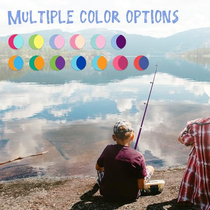 Kids Fishing Pole, Telescopic Fishing Rod, Toddler Collapsible Fishing Rod and Reel Combo with Tackle Box, Fishing Line, Bobber, and Soft Lures for Boy, Girl, Youth, Beginner, Over 4 Years Old - color: Misty Blue & Magic Purple