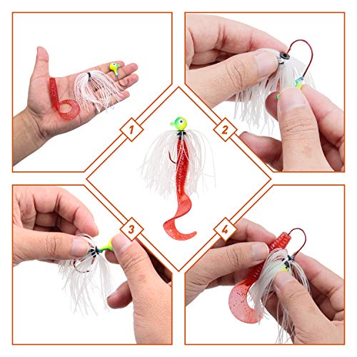 Silicone Jig Skirts Fishing Lures 50 Strands Bass Fishing Jigs Spinnerbait Skirts Replacement Kit Squid Jig Spinner Bait DIY Fishing Lures 12/24 Bundles - size: Type B-12 bundles