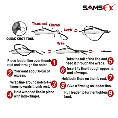 SAMSFX Fishing Stainless Steel Hook Tier, Knot Tying Tool, Loop Tyer, Hook Remover and Zinger Retractors Combo - color: Hook Tier with Gray Grip