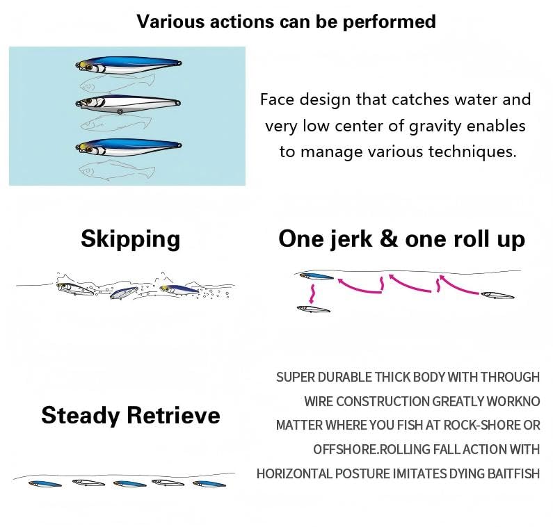 Ocean Fishing Minnow Lures 3pcs | High-Index Plastic Jerkbait Swimbaits for Bass & Trout - color: AH1038C-4'' 1.3oz