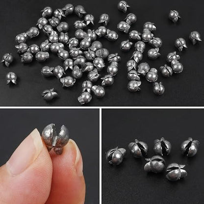 Split Shot Fishing Weights Sinkers Assortment Kit Removable Split Shot Sinkers Lead Weights Round Fishing Line Sinker Clip On Weights for Saltwater Freshwater Fishing - style: 170pcs/Kit