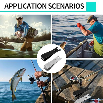 2 Pcs Fishing Line Clippers with Hook Eye Cleaner Pin and Keychain, Stainless Steel Nippers for Fly Fishing, Sturdy Cutting Tool Suitable for Tackle, Outdoor Use, and Anglers