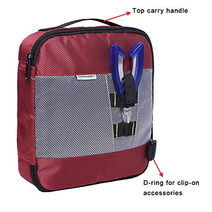 Kylebooker Soft Plastic Bait Storage Binders Organizer Saltwater Fishing Lure Leader Wallet Tackle Binder Bag - color: Red