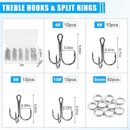 Unpainted Fishing Lures DIY Minnow Kit - 280/363pcs Blank Hard Crankbait Set Pliers Scissors,Treble Hooks,Split Rings,Stickers,3D Eyes for Making Lures DIY Fishing Tackle Kit - color: 363pcs kit