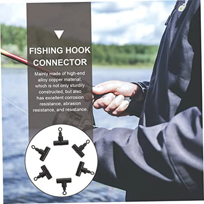 BESPORTBLE 15pcs Outdoor Fishing Rolling Swivels Strong Pulling Tee Fishing Swivel Connector for Line and Tackle