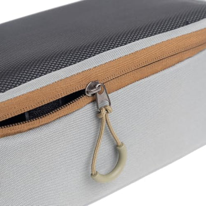 Raprance Fly Fishing Reel Case - Padded Tackle Organizer Bag with 2 Dividers, Water-Resistant Protective Gear Storage for Fishing Accessories