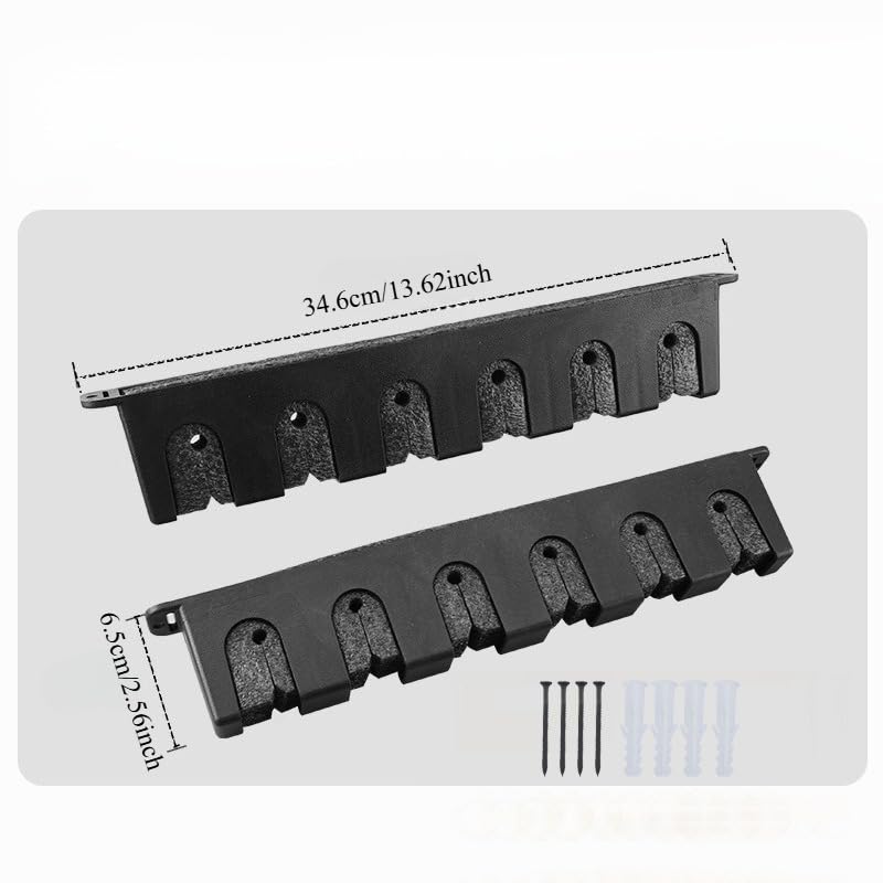 Wall-Mounted Modular Fishing Rod Holder, Heavy-Duty 6-Slot Rack, Horizontal/Vertical Mount for Garage Cave Fishing Gear Storage (BLACK) - color: BLACK