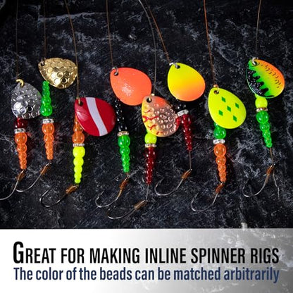 Alwonder 164 Pieces Lure Making Kit for Walleye Kokanee Trolling Fishing Rigs, Lure Making Supplies Inline Spinners Rigs Parts Crawler Harness Trout Bass Salmon Colorado Blades Stacked Fishing Beads