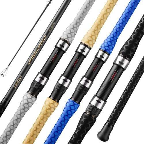 Carbon Surf Spinning Fishing Rod, Ultra-Light High-Sensitivity Graphite Pole, Saltwater/Onshore 3/4 Pieces Surf Fishing12ft 13ft 14ft 15ft Rod - color: Yellow, size: 14'