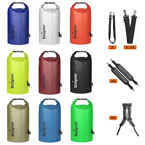 Unigear Dry Bag Waterproof, 2L/5L/10L/20L/30L/40L Floating and Lightweight Bags for Kayaking, Boating, Fishing, Swimming and Camping with Waterproof Phone Case - color: Blue, size: 10L