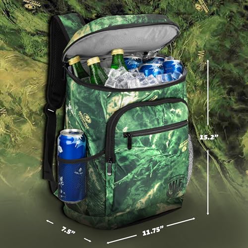 Mossy Oak MLF Fishing Cooler Backpack - Major League Insulated Leak Proof Beverage Coolers Bag - color: MO Camo