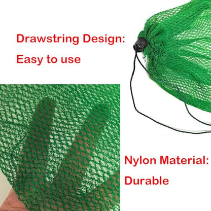 Portable Fishing Net Bag Drawstring Fishing Net Nylon Mesh Fishing Bag Fishing Storage Bag (23.6x15.7inch) - size: 23.6x15.7inch