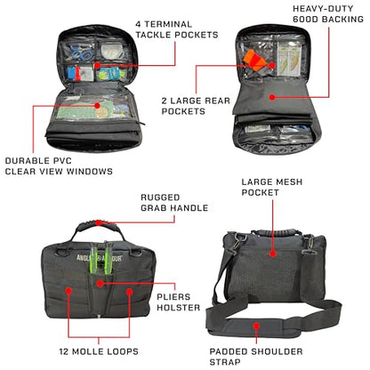 Angler Armour Bait Binder Fishing Tackle Bag, Soft Side Tackle Organizer, Sling Tackle Storage, Bait Storage, Bait Utility Bag, Artificial Lure Storage, Bait Organizer Bag, Saltwater Freshwater Bags