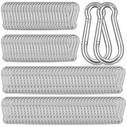 120PCS M5 Heavy Duty Carabiner Clip, 2Inch Snap Hook Quick Link Small Carabiner Clips,Spring Link Buckle for Fishing Camping Hammock Dog Leashes-220LBS Holding Capacity (Silver) - color: Silver, size: 120PCS-M5