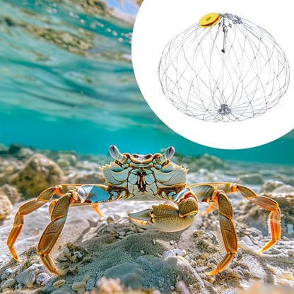 Soft Fishing Net Automatic Opening Closing Soft Steel Wire Multi-Functional | Fishing Accessories Fishing Net Multi-functional for Crabbing Lobster Crayfish Outdoor Inland Saltwater Lake River Mar - size: Diameter 72cm