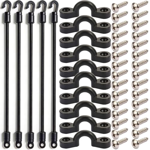 5Pcs Rod Tamer Strap Holder Deck Mount Connector Mount Rod Strap Rod Hold Down Strap for Boat Kayak Fishing - size: 18 Inch