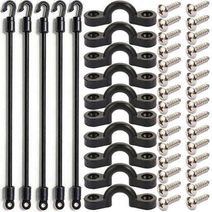 5Pcs Rod Tamer Strap Holder Deck Mount Connector Mount Rod Strap Rod Hold Down Strap for Boat Kayak Fishing - size: 18 Inch