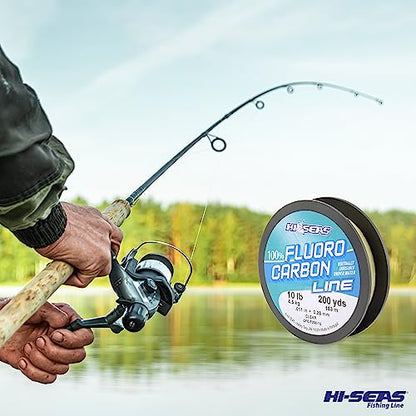Hi-Seas 100% Fluorocarbon Fishing Line Clear - Strong & Tough Fishing Leader Line, Sinks Faster Than Monofilament Fishing Line. Available in 6lb, 8lb, 10lb, 12lb, 15lb, 20lb, 25lb Test - style: 25 Pound Test, 200 Yard