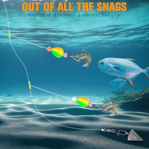 Dovesun 220/104/80/60/54/52/42pcs Pompano Rig Floats for Surf Fishing Foam Bobbers for Fishing Fly Fishing Bobbers Floats Bright Color Kit/Round/Cylindrical/Heart/Bullet/Pill/Spin Shape - color: Heart-60pcs