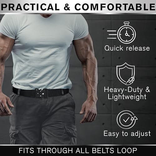 TECEUM Tactical Belt – Heavy-Duty & Quick Release – Military, Work, Rigger, Duty & Utility Belt for Men - color: Buckle 3 - Black, style: Small-for Waist 30"-36" (Length 45")