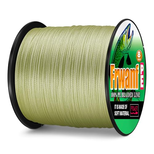 Braided Fishing Line 8 Strands of Super Strong PE Fishing line Extreme Power Fishing Braided line is Used for Saltwater and Freshwater Fishing - color: Army Green, size: 6LB 0.10MM-109Yds