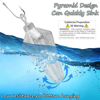 Fishing Pyramid Weights Rhombus Quadrangle Lead Triangle Fishing Sinkers | Surf Fishing Sinkers for Ocean Saltwater Fishing Casting Gear Tackle 1oz 2oz 3oz 4oz - size: 3oz-6pcs