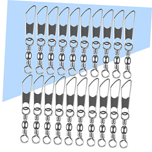 30pcs Rolling Resistance Swivel Fishing Hook Line Connector Fishing Rolling swivels Fishing Swivel Connector connectix Fishing Rolling Connector Stainless Steel to Rotate Ring - size: 8#