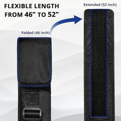 PEKREWS Fishing Rod Case, 52inch Fishing Pole Bag (3.9ft-4.4ft) with Tackle Pockets, Fits Break-Down Spinning Rod Reel Combo, Padded Soft Rod Bag with Strap Handle, Pole Travel Case For Angler - color: Black