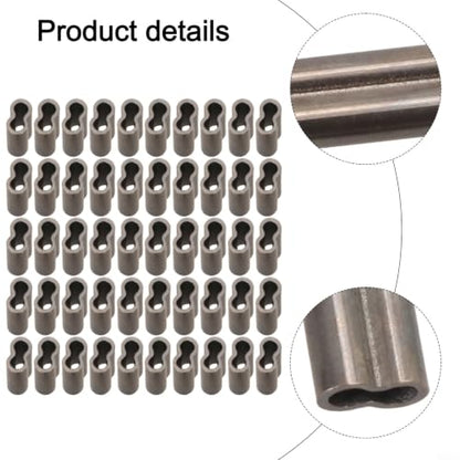 Double Crimps Sleeves, Copper, 50‑Pack (0.8‑2.0mm x 10mm) – Terminal Tackle Connectors for Nylon & Fluorocarbon Fishing Wire Leader Rig Making(2.0mm) - size: 2.0mm
