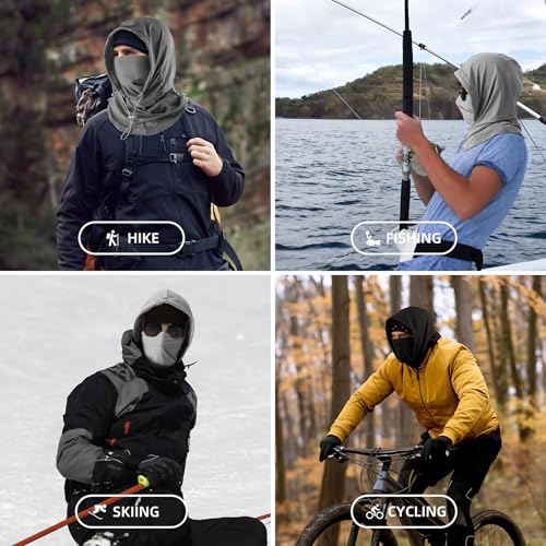 Summer Balaclava Face Mask with Breathable Holes Sun Face Shield UV Protection Full Head Mask for Men Women Fishing Cycling - color: Light Gray--pro
