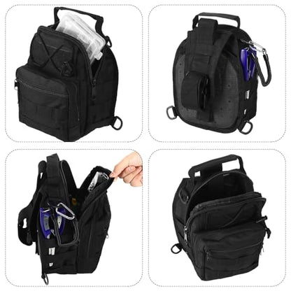 Gemscream 393 Pcs Fishing Tool Kit Fishing Backpack with Tackle Boxes Included Pliers Gear and Equipment Bait Rigs Fish Lip Gripper Lure Gear Kit Fish Hooks Remover Tools - color: Black