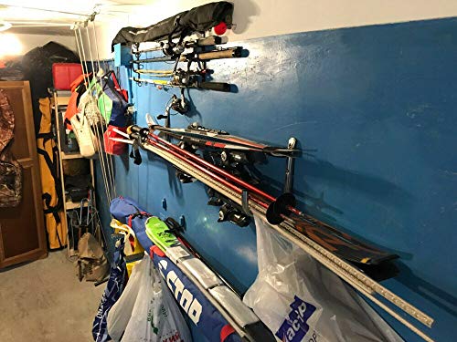 Pmsanzay Fishing Rod Wall Storage Rack, Fishing Pole Holder for Garage & Cabin & Basement, Heavy Duty - Holds up to 5 Fishing Rods