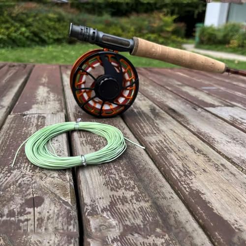 Aventik Fly Fishing Line Float Weight Forward Fly Line Fishing Trout Line Exposed Loop - color: Grass green, size: WF-7F
