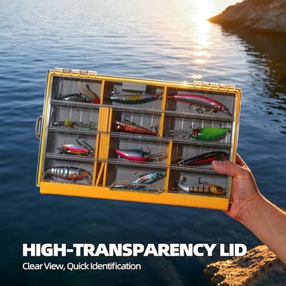 RUNCL 3700 Standard Fishing Tackle Box, Waterproof Floating Lure Storage Box with Adjustable Dividers, Clear Rust-Proof Utility Tray for Terminal Tackle, Hooks and Sinkers - color: 3700 Standard